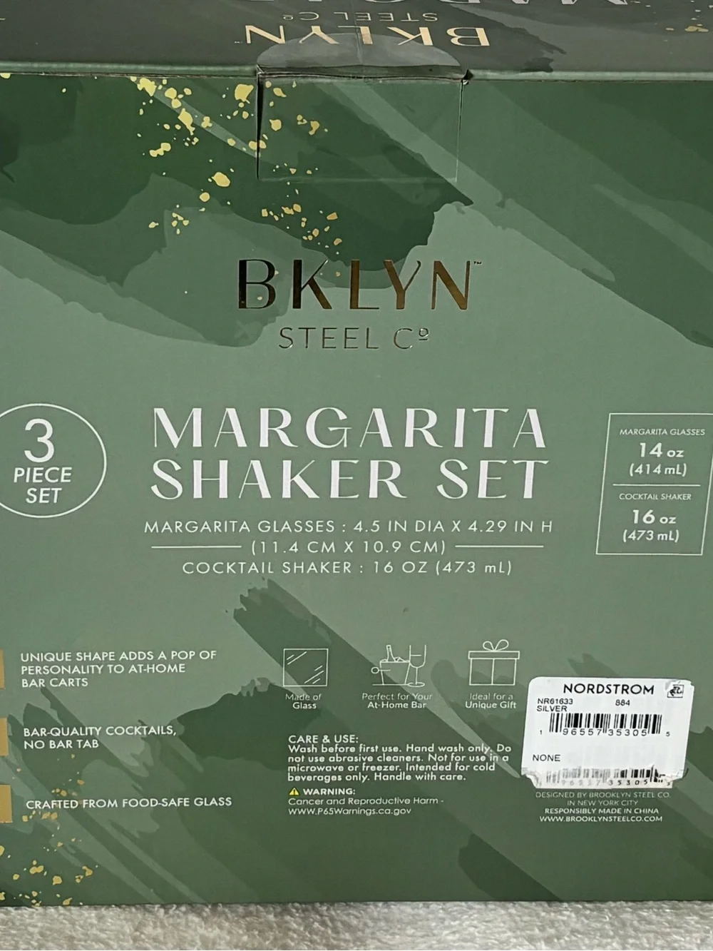 Green Margarita Shaker Set - 3 Piece
